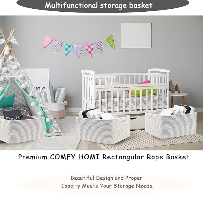 COMFY-HOMI Cotton Rope Woven Basket - Image 7