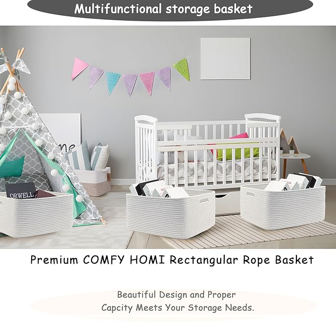 COMFY-HOMI 3 pcs Large Storage Baskets - Image 6