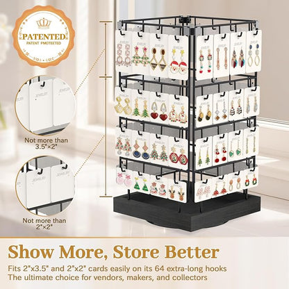 MODOWEY 360 Rotating Earring Cards Organizer Holder Stands - Image 3
