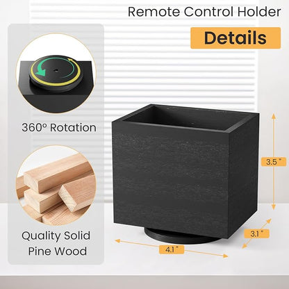 360° Rotating Remote Control Holder, Wooden TV Controller Holder, Remote Holder - Image 2