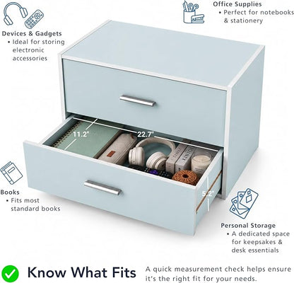Homes: Inside + Out Apexa 2-Drawer Wooden Stackable Storage Drawers, Small Food - Image 5