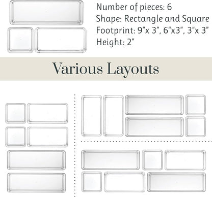 STORi SimpleSort Drawer Organizer Bins 6 pc Set, Bathroom Organizers and Storage - Image 5