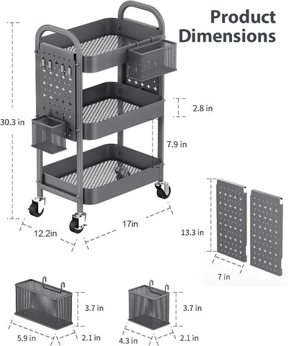 ALVOROG 3 Tier Rolling Cart - Image 7
