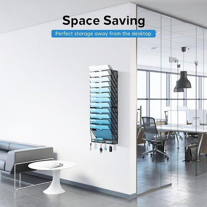 SUPEASY 13-Tier Wall File Organizer, Wall File Holder - Image 3
