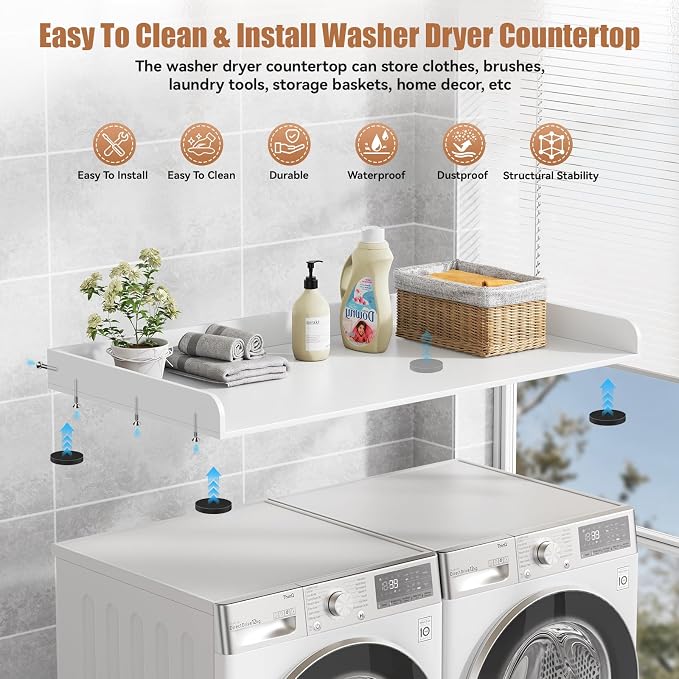 Washer Dryer Countertop, 27.5" D x 54" W Washer and Dryer Topper Covers - Image 5