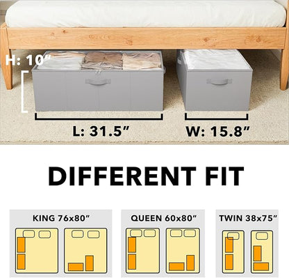 SpaceAid 2 Pack 10" High Under Bed Storage Containers, Large Underbed Storage - Image 4