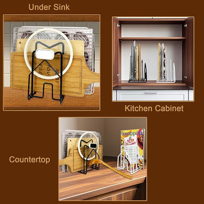 SUNFICON Cutting Board Rack Chopping Board Organizer Stand Holder Kitchen - Image 9
