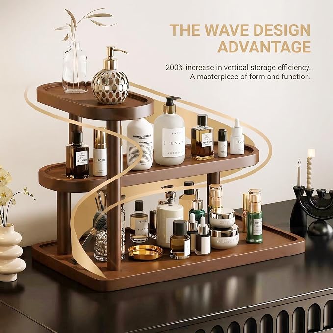 GDQ Wooden Display Organizer Stand, Perfume Organizer, Tea Set, Open Design - Image 7
