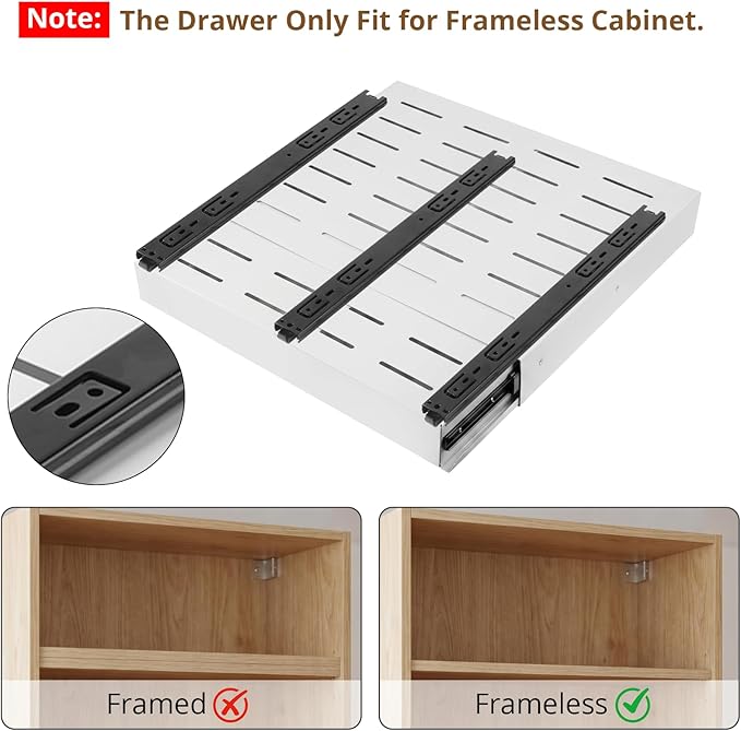 DOMNIU 2 Pack Pull Out Cabinet Organizers Width, Depth | Slide Out Drawers - Image 2