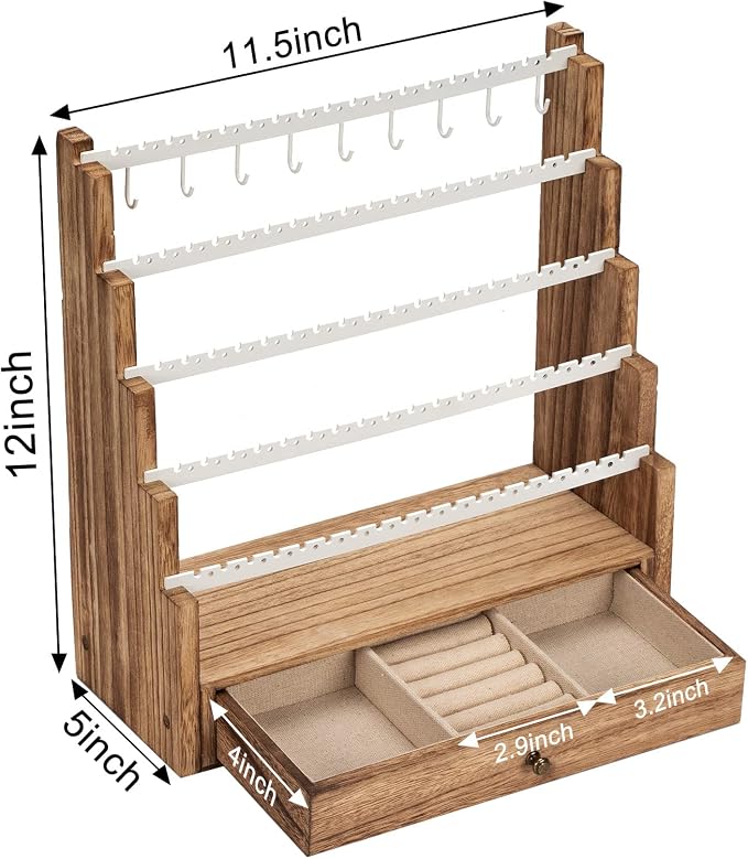 Pinzoveco Earring Organizer, 5 Layer Earring Holder Organizer - Image 6