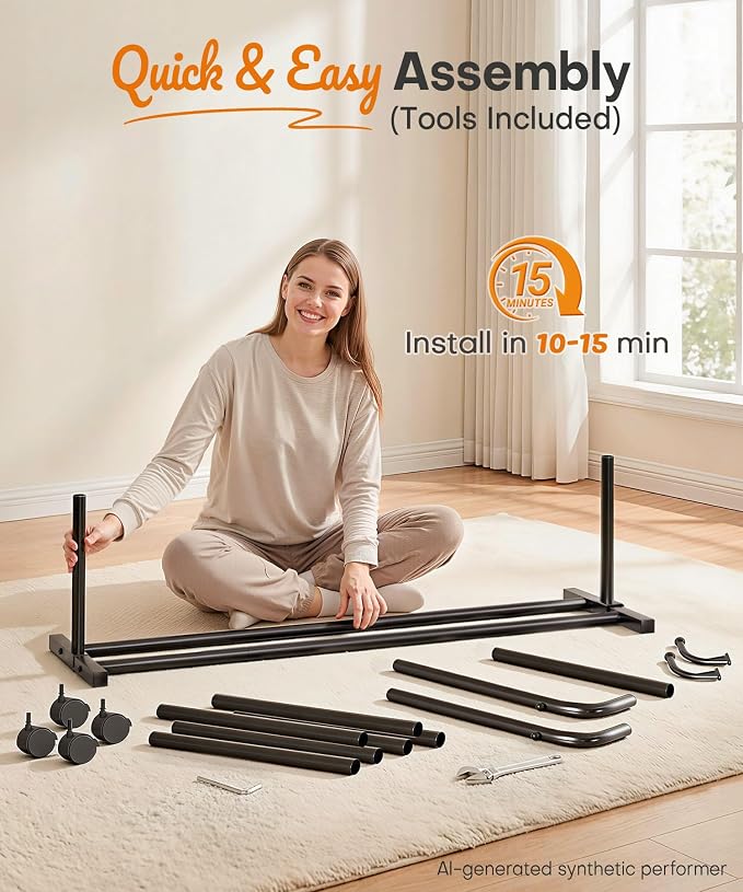 Homde Heavy Duty Clothes Rack: 120lb Standing Garment Storage - Image 9