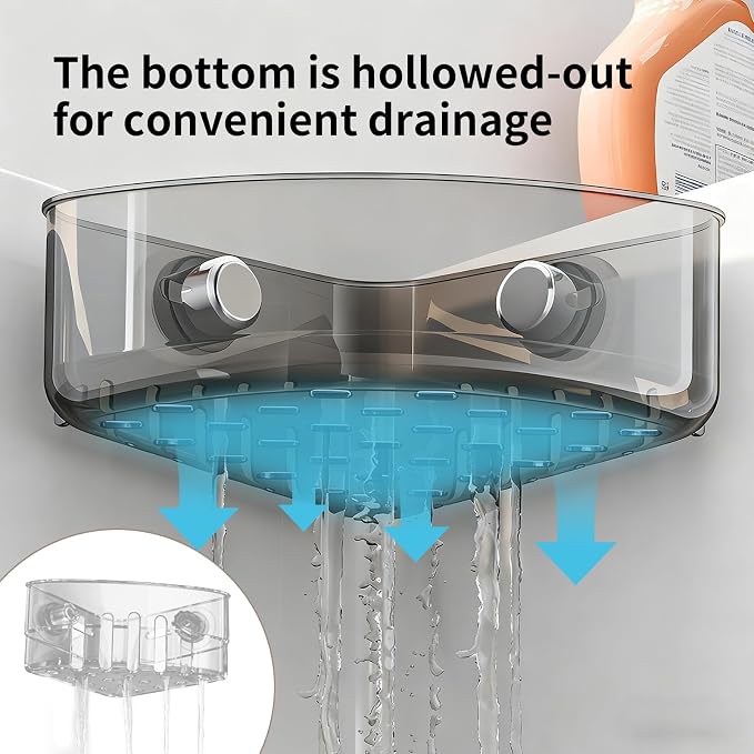 2PCS Suction Cup Sink Corner Rack, 2 Size Suction Sinkware Organizer, Triangle - Image 3