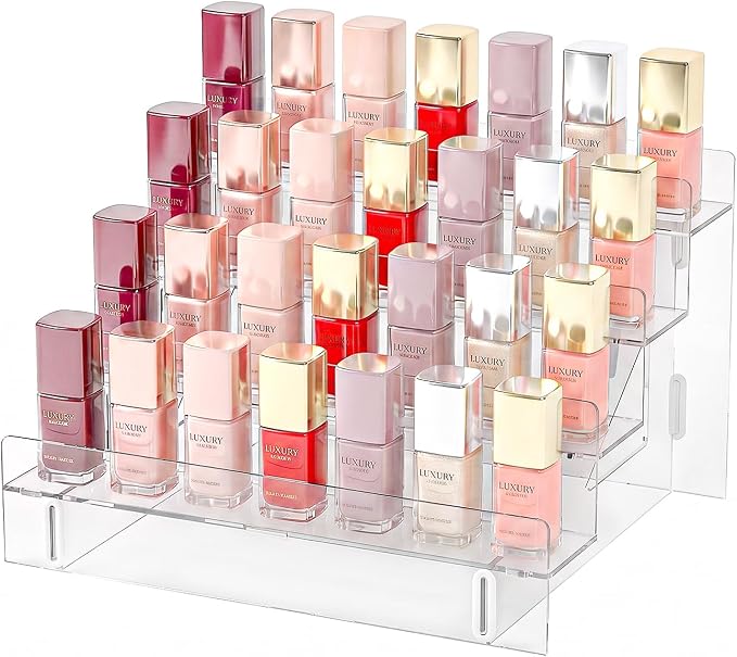Acrylic Clear Nail Polish Organizer Holder, Gel Nail Polish Table Display by Ausalivan