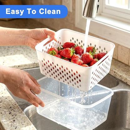 Produce Storage Containers 3-Pack – Colander Basket, Airtight - Image 6