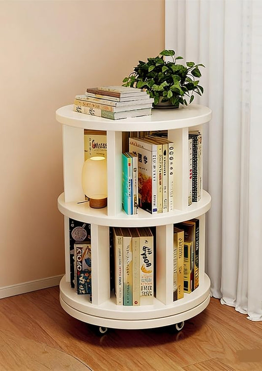Rotating Bookshelf Tower 2/3/4/5/6 Tier Wood Rotating Bookshelf Wooden Book by Unknown