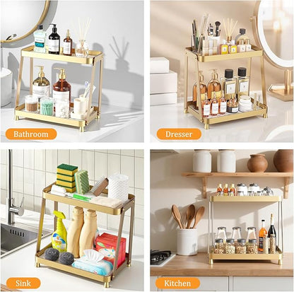 2-Tier Acrylic Bathroom Vanity Organizer, Holds Cosmetics, Makeup & Skincare - Image 6