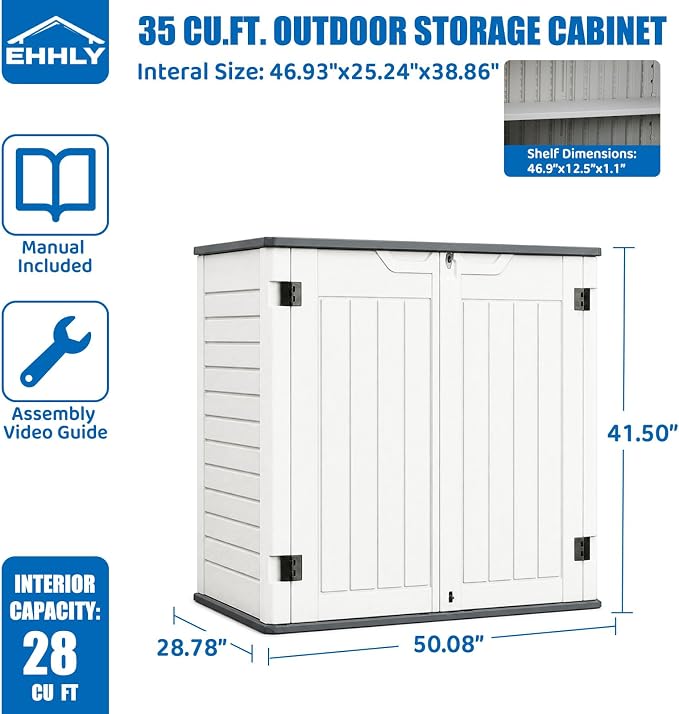 EHHLY 35 Cuft Outdoor Storage Shed - Image 3