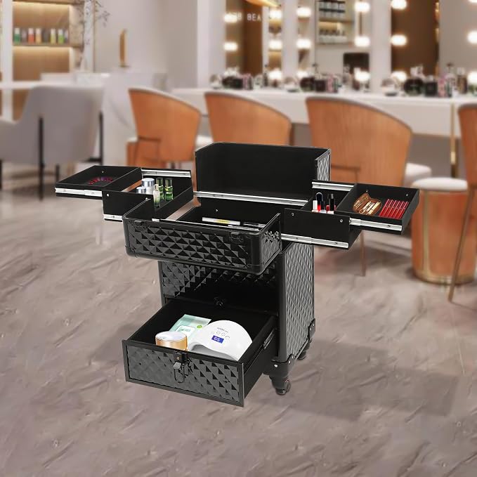 Professional Rolling Makeup Train Case - Image 7