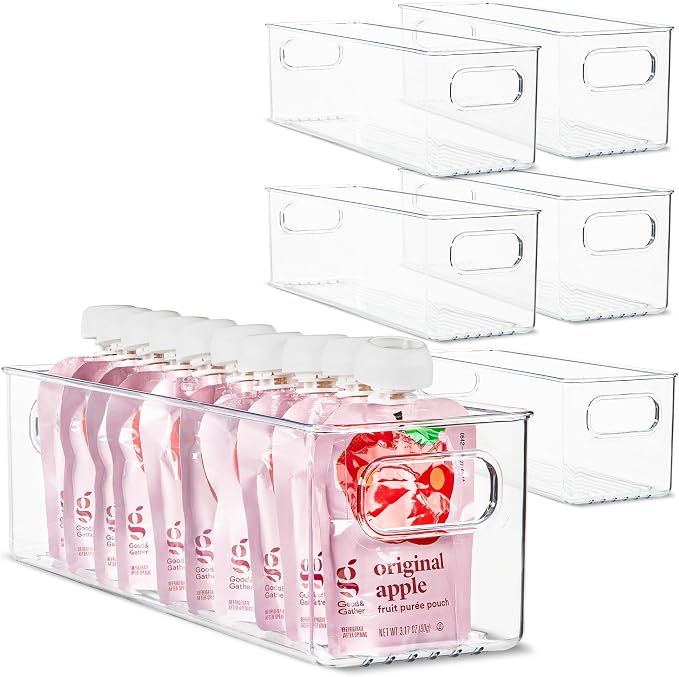 primebox Plastic Food Storage 6 Pack Clear Container Bin by primebox