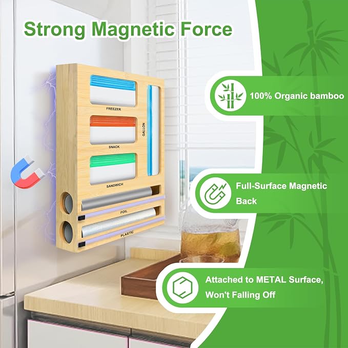 MSJGA Magnetic Food Bag Storage Organizer - Image 2