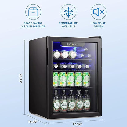 Antarctic Star Mini Fridge-95 Can Beverage Refrigerator Wine Cooler Clear Front - Image 5