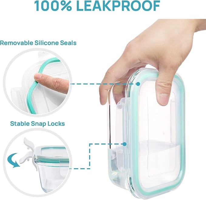 Vtopmart 8 Pack Glass Food Storage Containers - Image 7