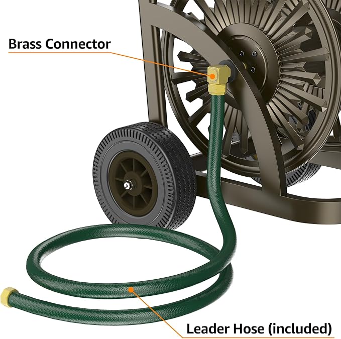 GOFORWILD Heavy Duty Steel Garden Hose Reel Cart - Image 2