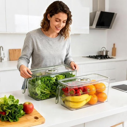 loobuu 2 Pack Stackable Food Storage Produce Saver Containers - Image 7