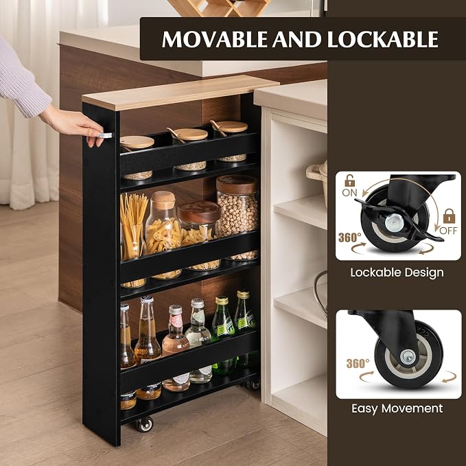 LOKO Slim Storage Cart, 4-Tier Rolling Cart - Image 6