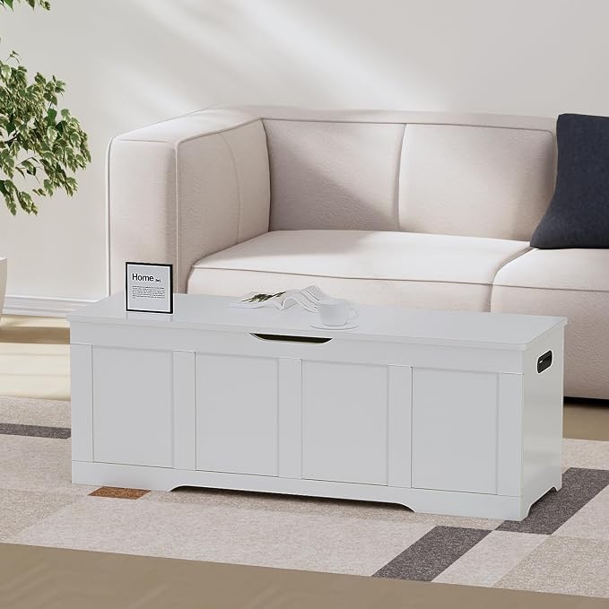 Timberer 47.2" Wooden Storage Chest, Extra Large Storage Trunk | Storage Bench - Image 6