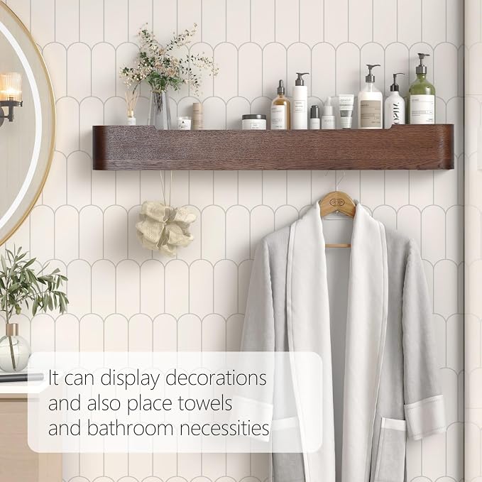 Coat Rack Wall Mount with Hidden Hooks Modern Key Holder Wood Entryway Hook - Image 6