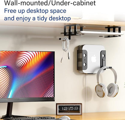 BYMECOST Under Desk Laptop Mount, Metal Under Desk Storage Holder, - Image 3
