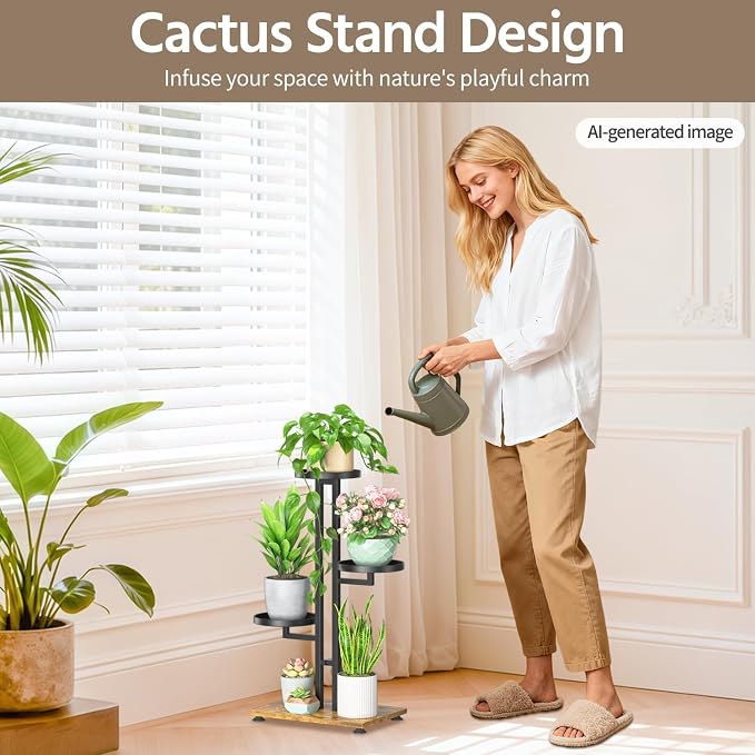 LASZOLA Black 3 Tiered Plant Stand Indoors Heavy Duty Metal Rack, Sturdy Multi - Image 2