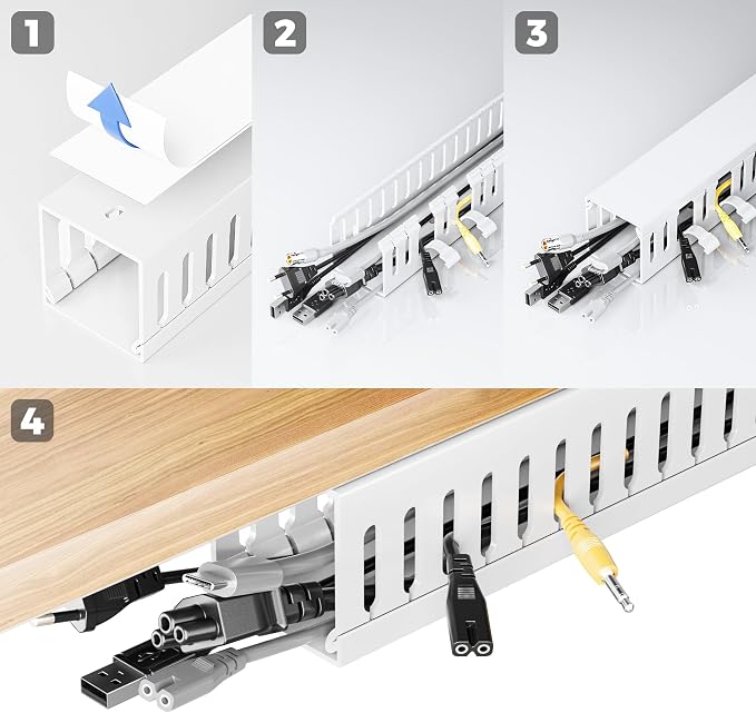 YECAYE 4x15.7in Cable Management, Large Capacity Cable Organizer, Cord Hider - Image 8