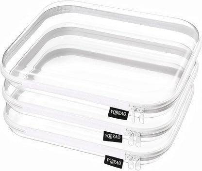 YQBRAO 3-Pack Large Clear Hard Shell Zipper Case, 1.2mm Rigid Toy & Cosmetic by Unknown