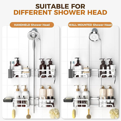 REINHARDT Adjustable Shower Caddy Hanging Split Shower Caddy - Image 7