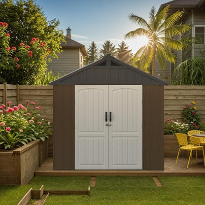 Patiowell 8 x 8 FT Plastic Outdoor Storage Shed - Image 2