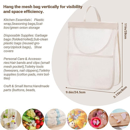 6pcs Reusable Breathable Hanging Storage Mesh Bags | Onion Bags Mesh Garlic Net - Image 3