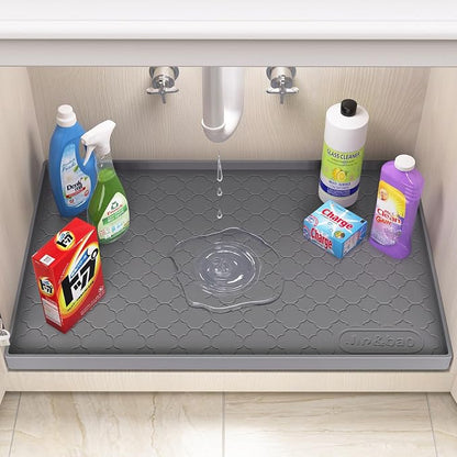 Jin&Bao Waterproof Under Sink Mat 46" x 22", Thick Silicone Mat Cabinet - Image 3