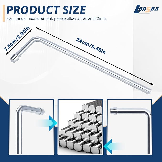 Universal Stainless Steel Exhaust Hanger Rod Weld on-9.5"Long 90 Degree Bent - Image 2