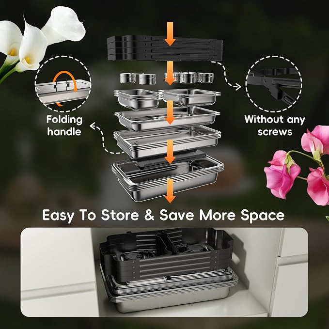sifer 9Qt 4Pack Chafing Dishes for Buffet | Chafing Dishes - Image 3