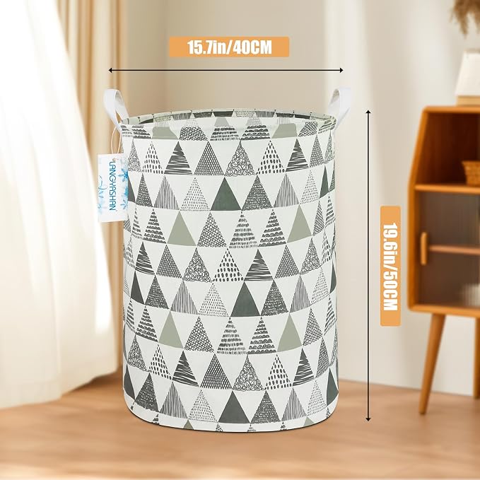 LANGYASHAN Laundry Basket Canvas Fabric Collapsible Organizer Basket - Image 2