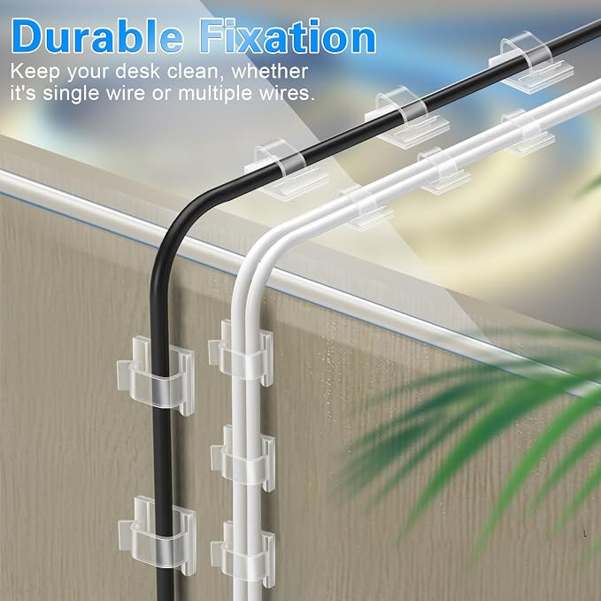60 PCS XHF 3/4” Adhesive Cable Wire Clips Clear, Outdoor Christmas Light Clips - Image 7