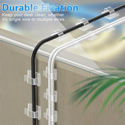 60 PCS XHF 5/8” Adhesive Cable Wire Clips Clear, Outdoor Christmas Light Clips - Image 7