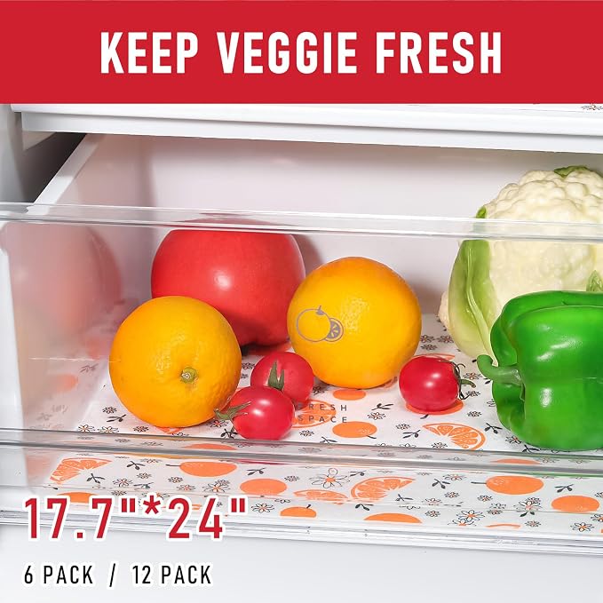 Cooyes Shelf Liners, 2-in-1 Non-Slip Fridge Mats, Absorb Excess Moisture - Image 4
