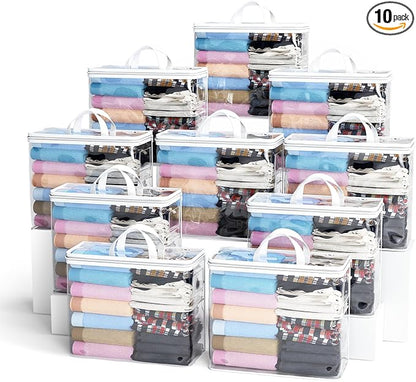 10PACK Clear Zippered Storage Bags by Hopack