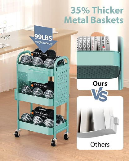 ALVOROG 3 Tier Rolling Cart - Image 4