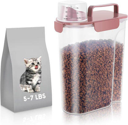 5-7Lbs Cat Dog Storage Container, Portable Pet Food Containers by LEAWALK
