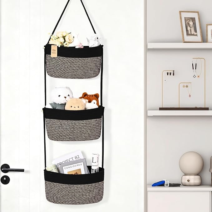 Hanging Basket, 3-Tier Woven Wall Basket - Image 8