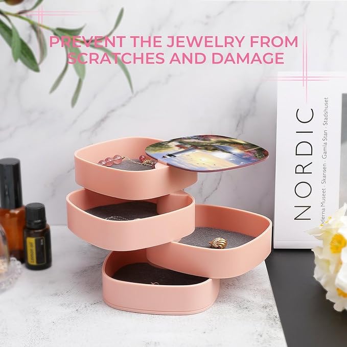 Lighthouse Diamond Painting Rotating Jewelry Organizer Box 4-Layer 360° - Image 6